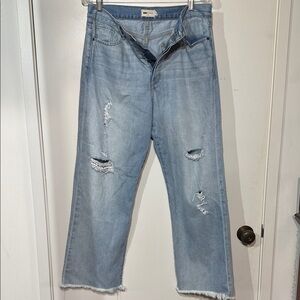 Distressed Nova Vintage Button Fly Light Blue Women's Jeans Size 29